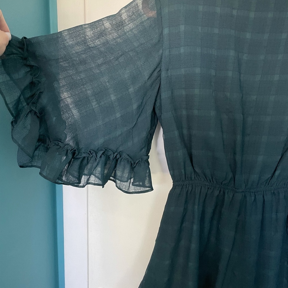 Hello Molly Teal Ruffle Romper - Picture 3 of 6